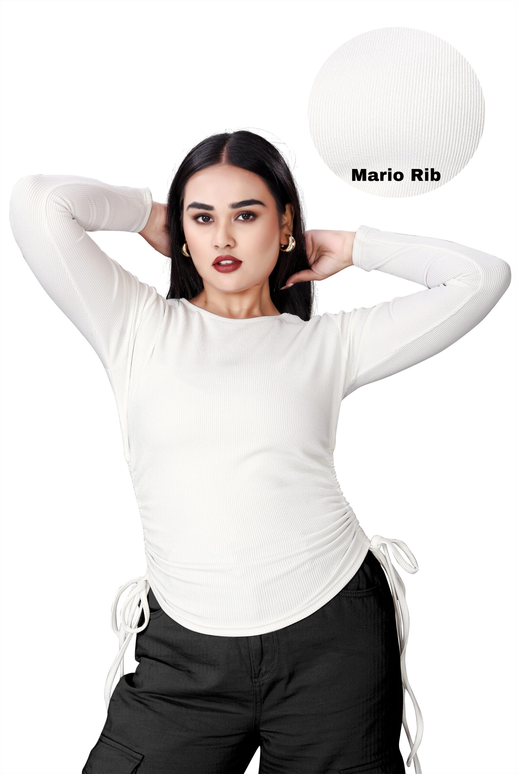 White Off Shoulder Crop Top - Image 2